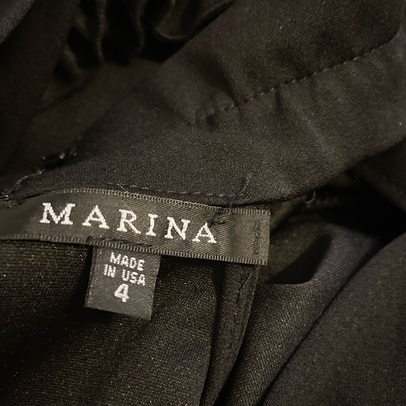 Marina Ruffled Halter Neck Keyhole Back Jumpsuits Size: 4 - Picture 5 of 6